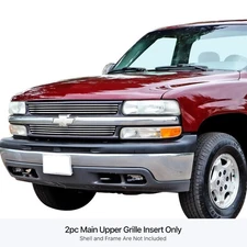 For Chevy Silverado 1500 99-02 Main Grille 2-Pc Chrome Polished 8x6 mm