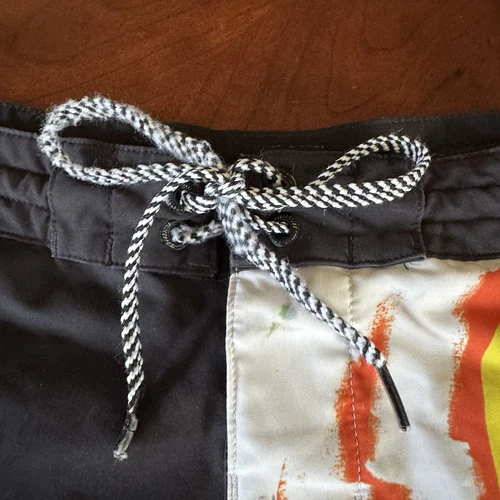Boardshorts Billabong para hombre 34 Andy Warhol Jean Michel Basquiat 19” entrepierna raro - Imagen 6 de 21