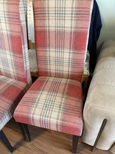 4 Matching Dinning Chairs Red Tartan