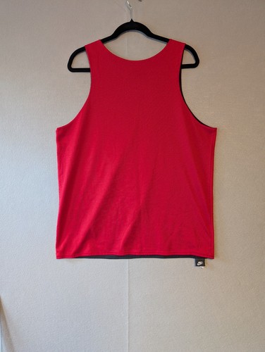VTG 90s Nike Swoosh Jersey Mesh Reversible Tank LARGE Basketball USA Black Red - Imagen 5 de 10