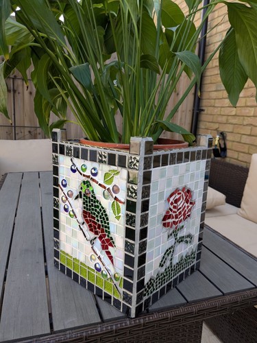Mosaic Square Planter Mosaic Pot Mosaic Planter - Picture 10 of 21