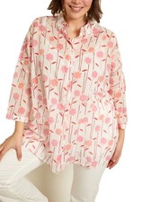 🌟MARINA RINALDI printed cotton shirt MR 29= IT58, DE50, FR54, GB24