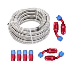 An6 -6an An-6 38 Fitting Stainless Steel Braided Oil Fuel Hose Line 20ft Kit