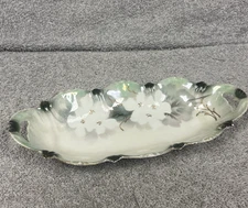 Green Floral RS Germany Celery Dish