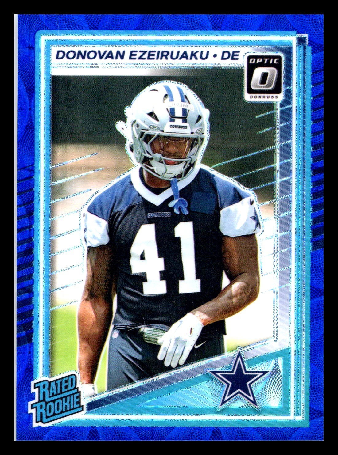 Donovan Ezeiruaku 2025 Donruss Optic Rated Rookie RC #230 Blue Scope Cowboys