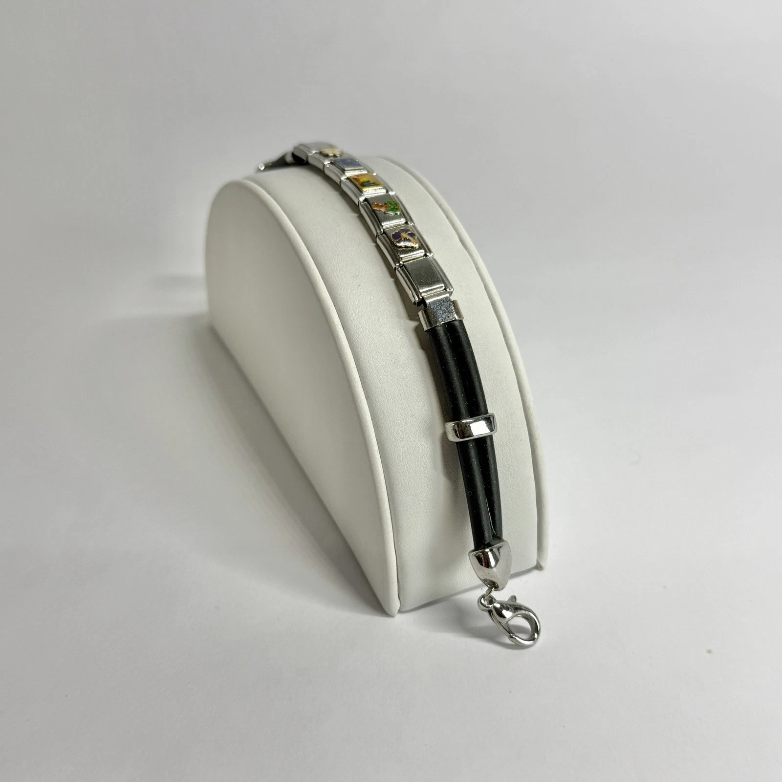 Italian Charm Hawaii Theme Silver Tone Vintage Bracelet Jewelry Br228