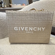 Givenchy Beige Logo Tote Bag Gold Chain Handl...