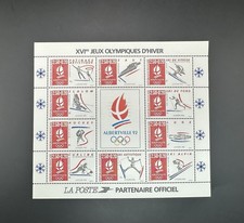 France Stamp Scott #B639, 1992 Albertville Olympics Souvenir Sheet MNH