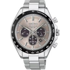 Seiko Selection S Series Solar Chronograph with Metal Band Men's Gray SBPY181
