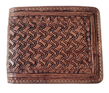 Hand Tooled Genuine Leather Bifold Wallet - Leather RFID Men Wallet