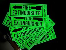 Fire Extinguisher, Set of 5 Glow In The Dark Signs one direction