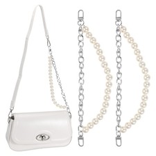 12.6" Pearl Bag Extender Chain, 2Pcs Replacement Strap, Silver Tone