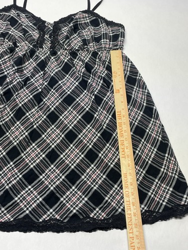 Plaid Lace Babydoll Empire Flowy Tank Top Plus Size 22/24 Y2K Spring Whimsigoth - Picture 23 of 24