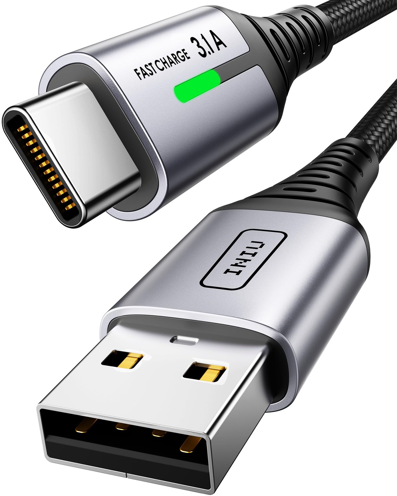 Usb C Charger Cable, Iniu [2M/3.1A] Type C Cable Fast Charging, Zinc Alloy Braided Usb A To Usb-C Phone Charger Cable For Ipad Pro Air Samsung S22 - Image 2