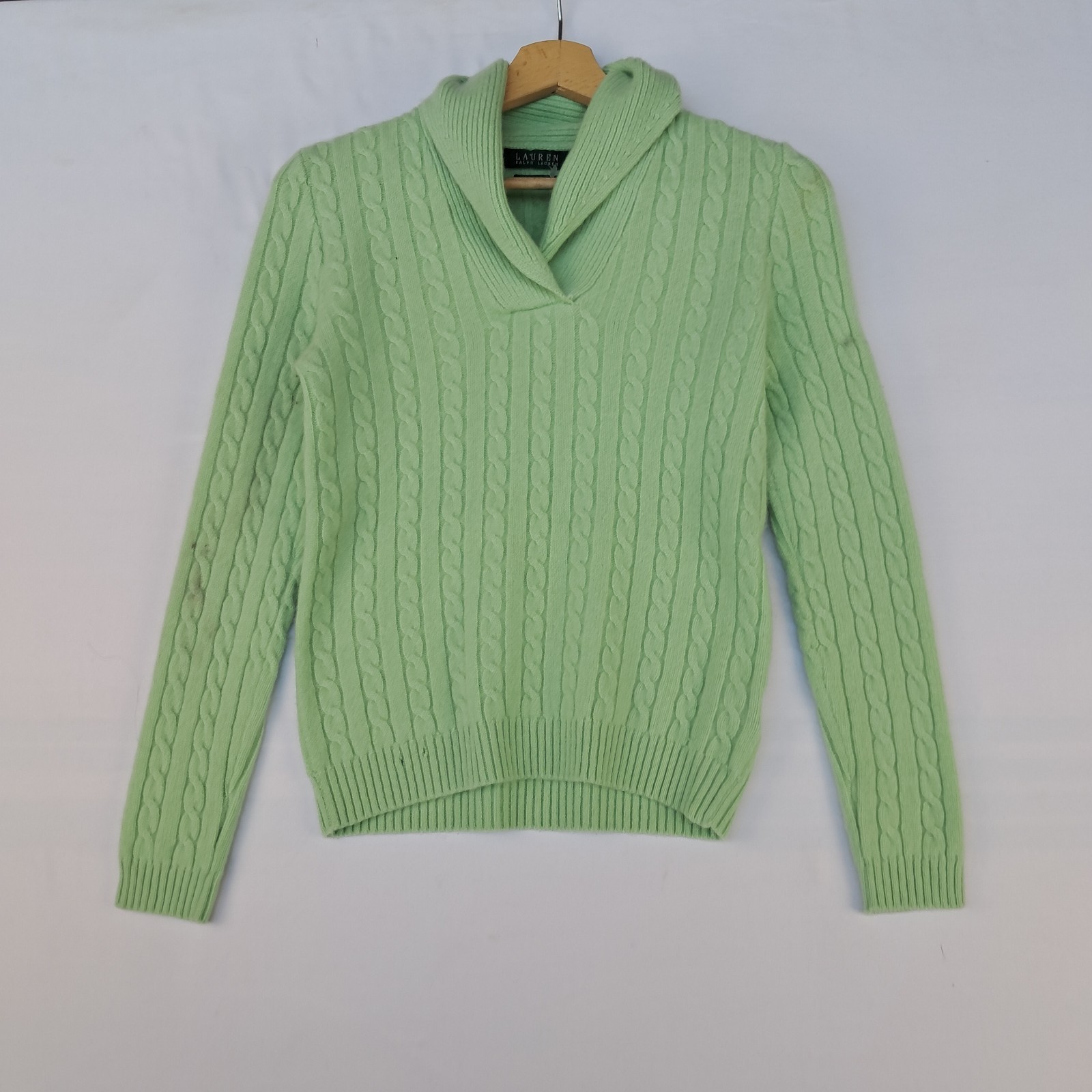 Maglione Lauren Ralph Lauren 100% cashmere colore verde taglia M da donna