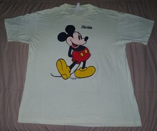VTG 80s MICKEY MOUSE T SHIRT XL DISNEY SHERRY MFG PRINT USA YELLOW SINGLE STITCH