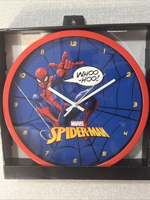 12 Inch Marvel Clock Battery Operated Featuring  Spider-Man ,