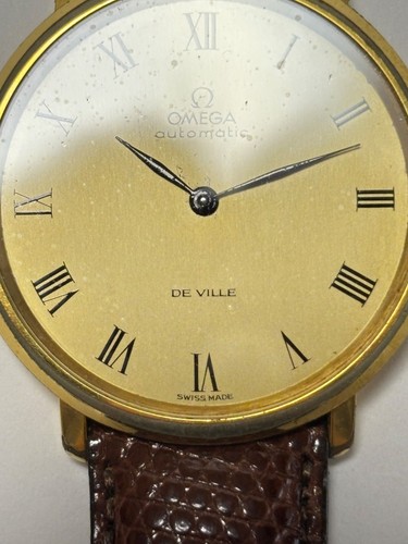 Omega De Ville Ref.151.0039 Vintage Or Rond Marron Ceinture Automatique Montre - Photo 6 sur 10