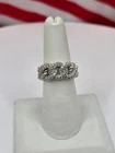 Vintage Judith Ripka chain link CZ sterling silver ring