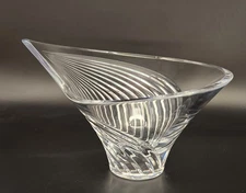 Vtg Louise Kennedy for Tipperary Large Cut Crystal Bowl Swirl Aurora Pattern 11"