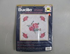 Bucilla Roses Pillow 42743 Stamped Embroidery  Candlewicking Kit Vtg Sealed New