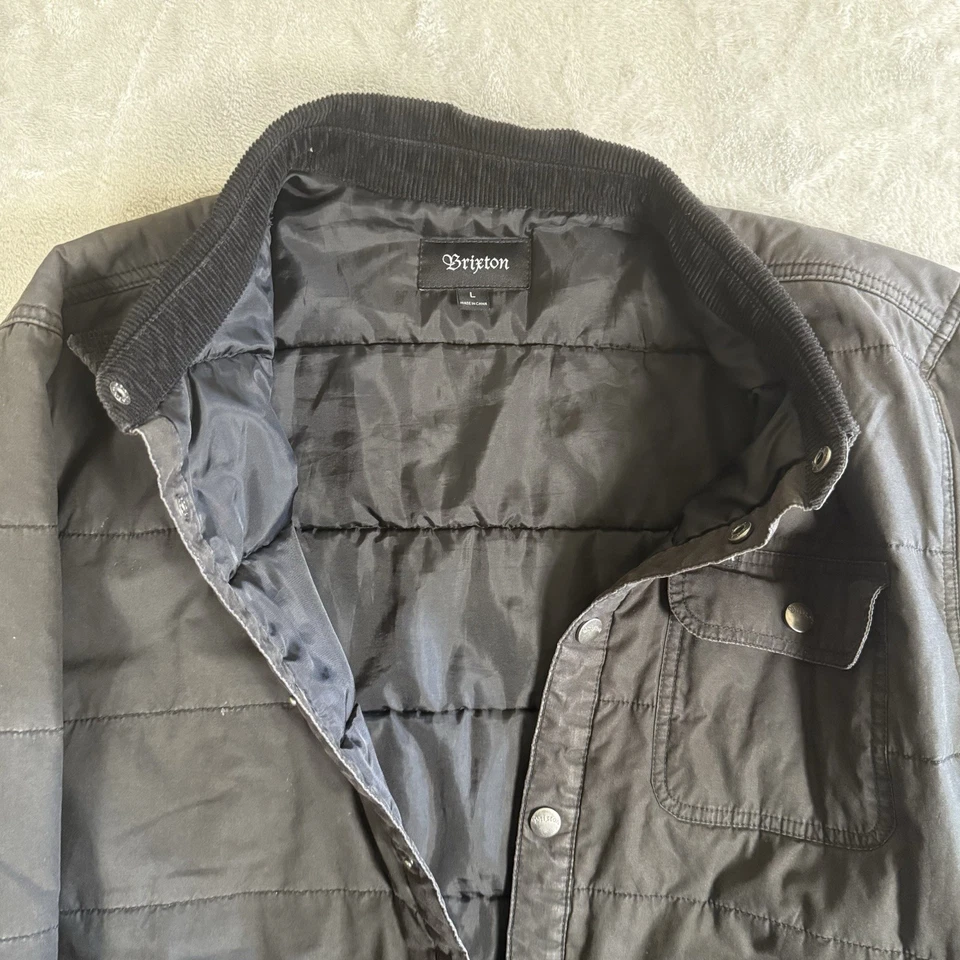 Brixton Cass Jacket Men’s Large Black Snap Front Cold Jacket - Image 4 of 4