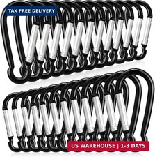 24 PCS Small Carabiner Clips, Spring Snap, Keychains Hooks, 2" Aluminum Ring, Mu