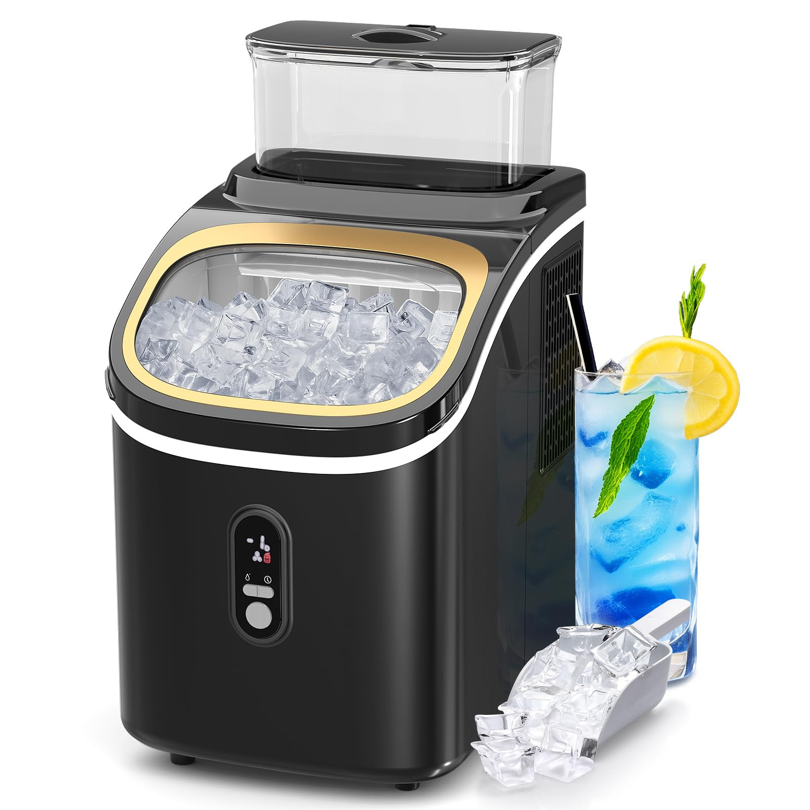 ZAFRO Countertop Ice Maker,30Lbs/24H,Automatic Cleaning Function and 24-Hour ...