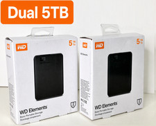 ⭐ 2-Pack WD Elements 5TB 100% Health - USB 3.2 Portable 10TB Total Drive Lot