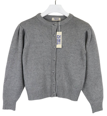 TSD12 Research Pullover Damen Klein Grau Geknöpft Strickjacke Angora Mischung