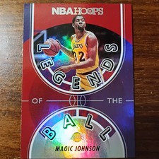 2021-22 Panini Hoops Magic Johnson #11 Legends Of The Ball Holo