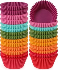 Bright Rainbow Jumbo Cupcake Liners Extra Large Muffin Baking Cups 350-Count