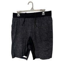 Lululemon T.H.E. Shorts Linerless Mens Large Black Gray Performance Workout Gym