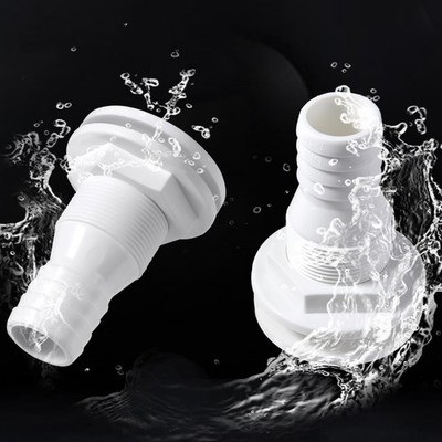 Thru Hull Fitting 1-1/4 Marine Through Hull Connector Boat White 2 PCS