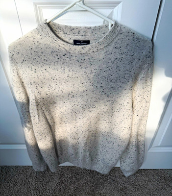 Daniel Hechter Paris Cashmere Speckled Crew Neck Pullover Sweater Men's M Beige