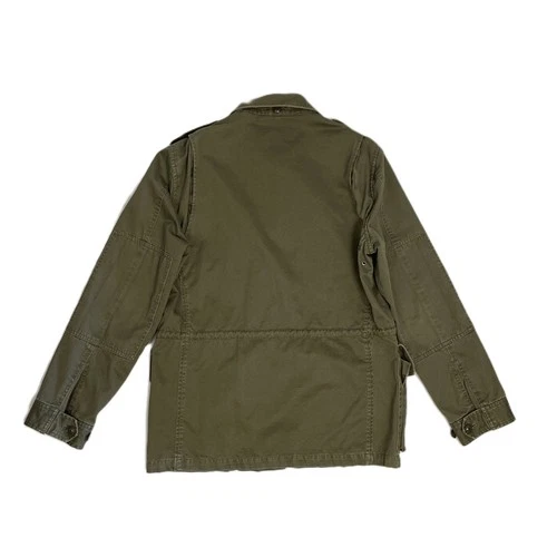 J.Crew Broken In Jacket Men Sz Med Army Green Canvas Military Field Coat Utility image 2