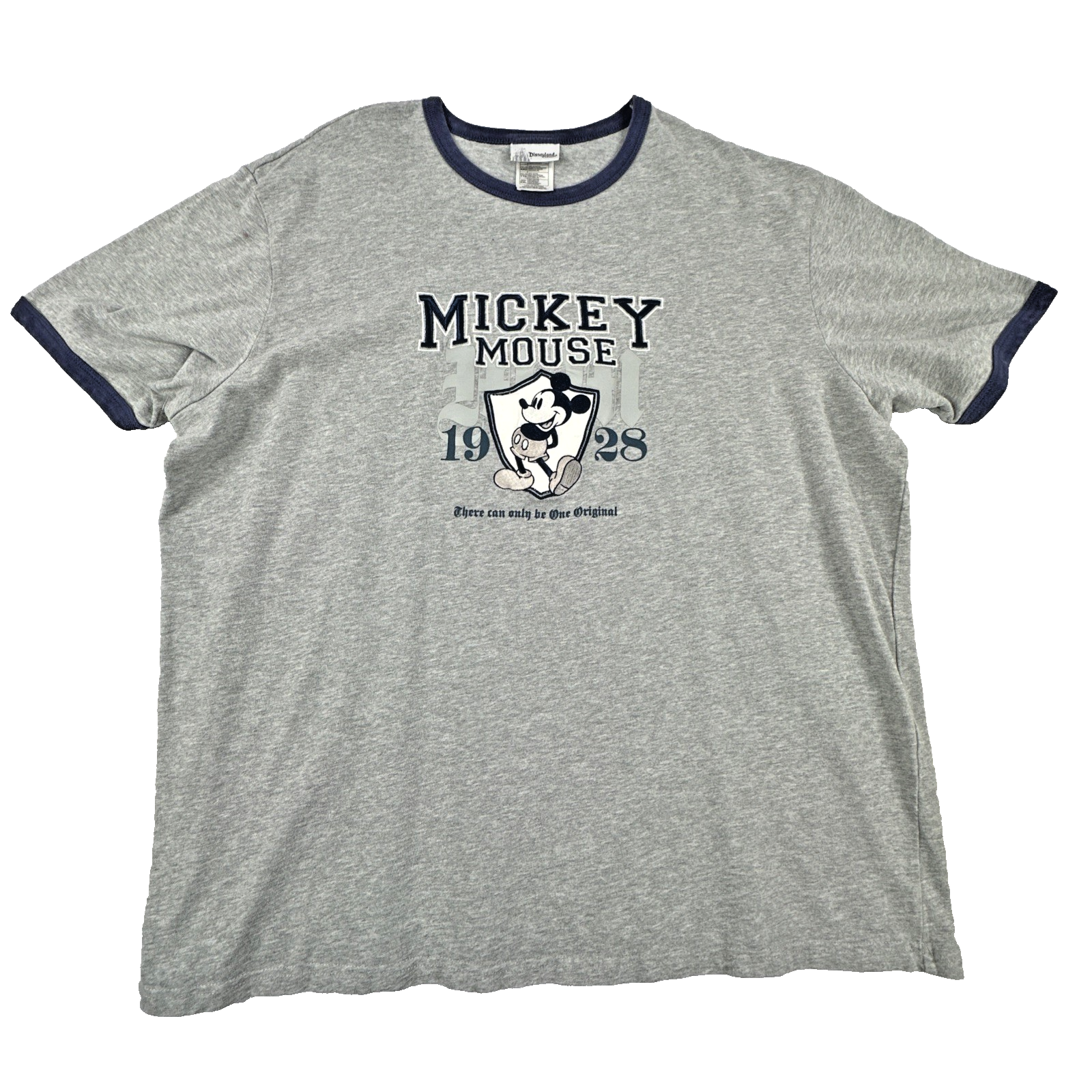 Disneyland Resort Mickey Mouse Gray & Blue 1928 T-Shirt. Men's Size XXL