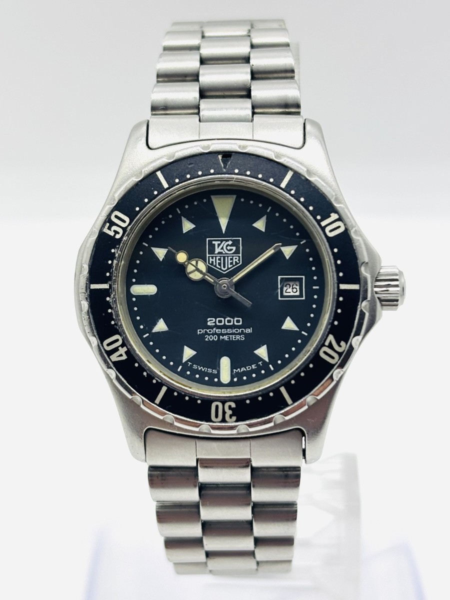 Exc+5] TAG Heuer 2000 Professional 973.015 Quartz Date Black Dial