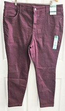 Women's Terra  Sky Women's Petite Skinny High Rise Jeans Darkest Plum Size 18W