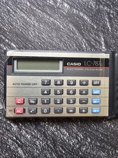 Vintage CASIO LC-787G card style calculator with case
