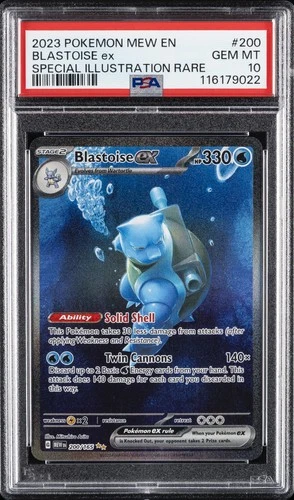 2023 POKEMON MEW EN-151 SPECIAL ILLUSTRATION RARE #200 BLASTOISE EX PSA 10