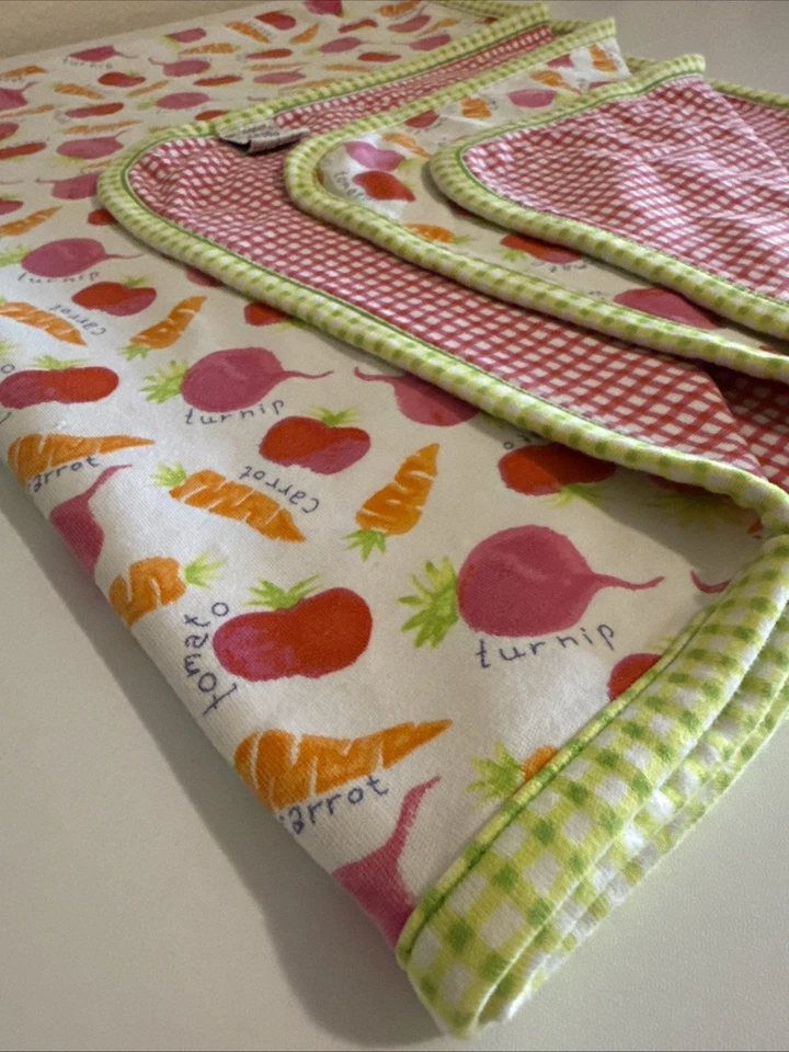 RARA Manta Bebé Gymboree Huerto Jardín Arco Iris Etiqueta Rosa Guinga 1998 De Colección Foto 3 de 4