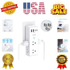Surge Protector Outlet Extender - with Rotating Plug, 6 AC Multi Plug Outlet ...