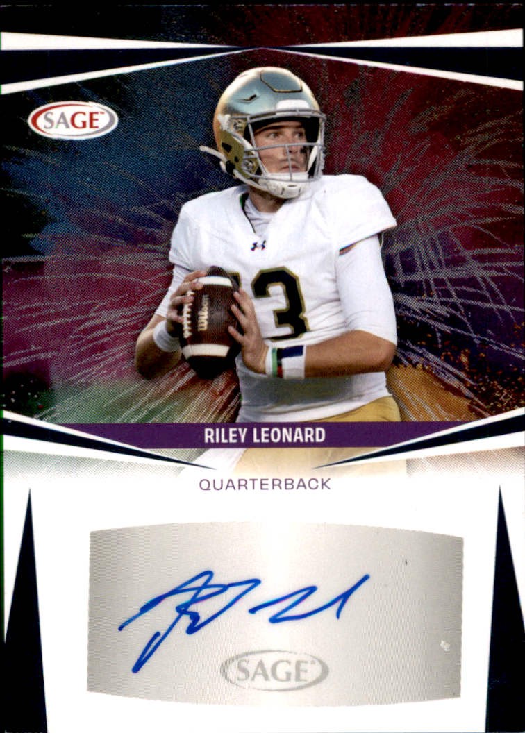 2025 SAGE HIT #A-RL Riley Leonard Autographs Blue (High Series)