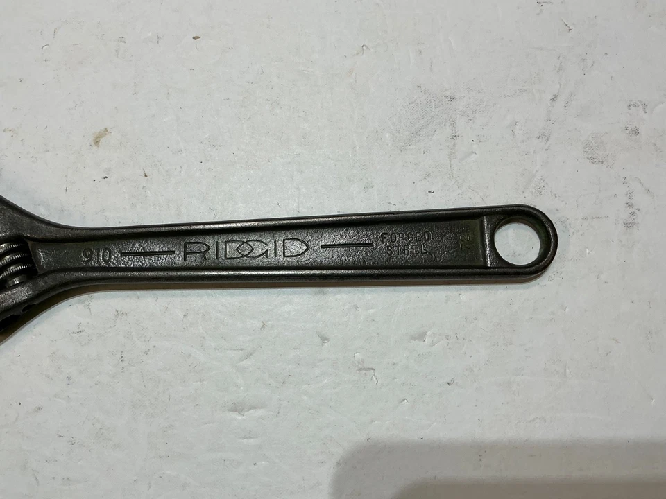 Ridgid 10" adjustable wrench black oxide finish ("Crescent") 910 USA made - Image 3 of 4