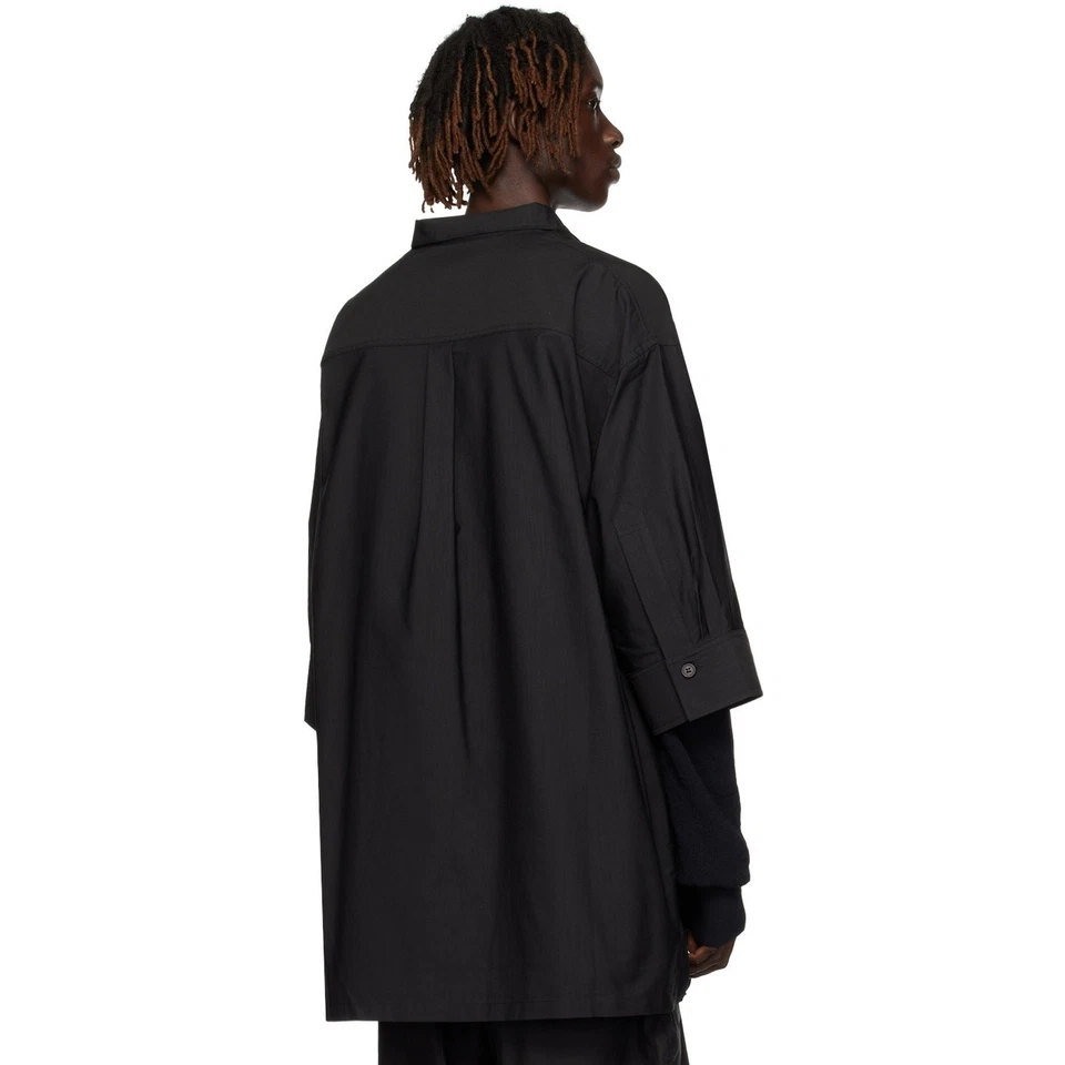 Y3 Sz. XS Black Men's Button Up Short Sleeve Workwear Worker Shirt New w/Tags - Image 3 of 4