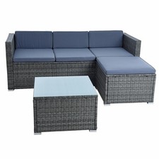 Rattan Sitzgruppe Lounge Rattanmöbel Gartenmöbel Polyrattan Set Sofa Essgruppe