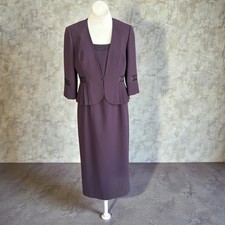 Alex Evenings Purple Beaded Elegant Jacket Cocktail Dress Size 8