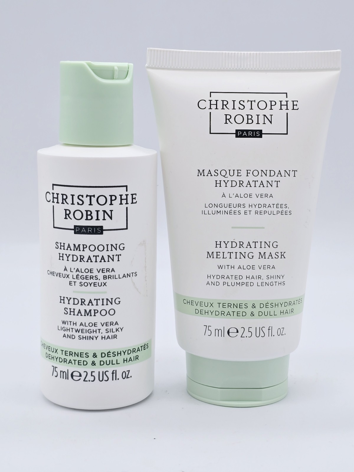 CHRISTOPHE ROBIN Hydrating Melting Mask Aloe Vera 2.5oz & Hydrating Shampoo 2.5o