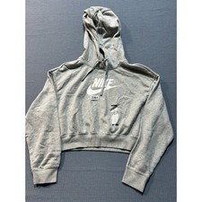 Image of Nike Cropped Hoodie Womens Sz M Grey